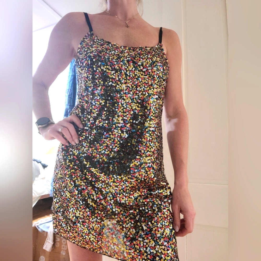 Free People sequined slip dress
